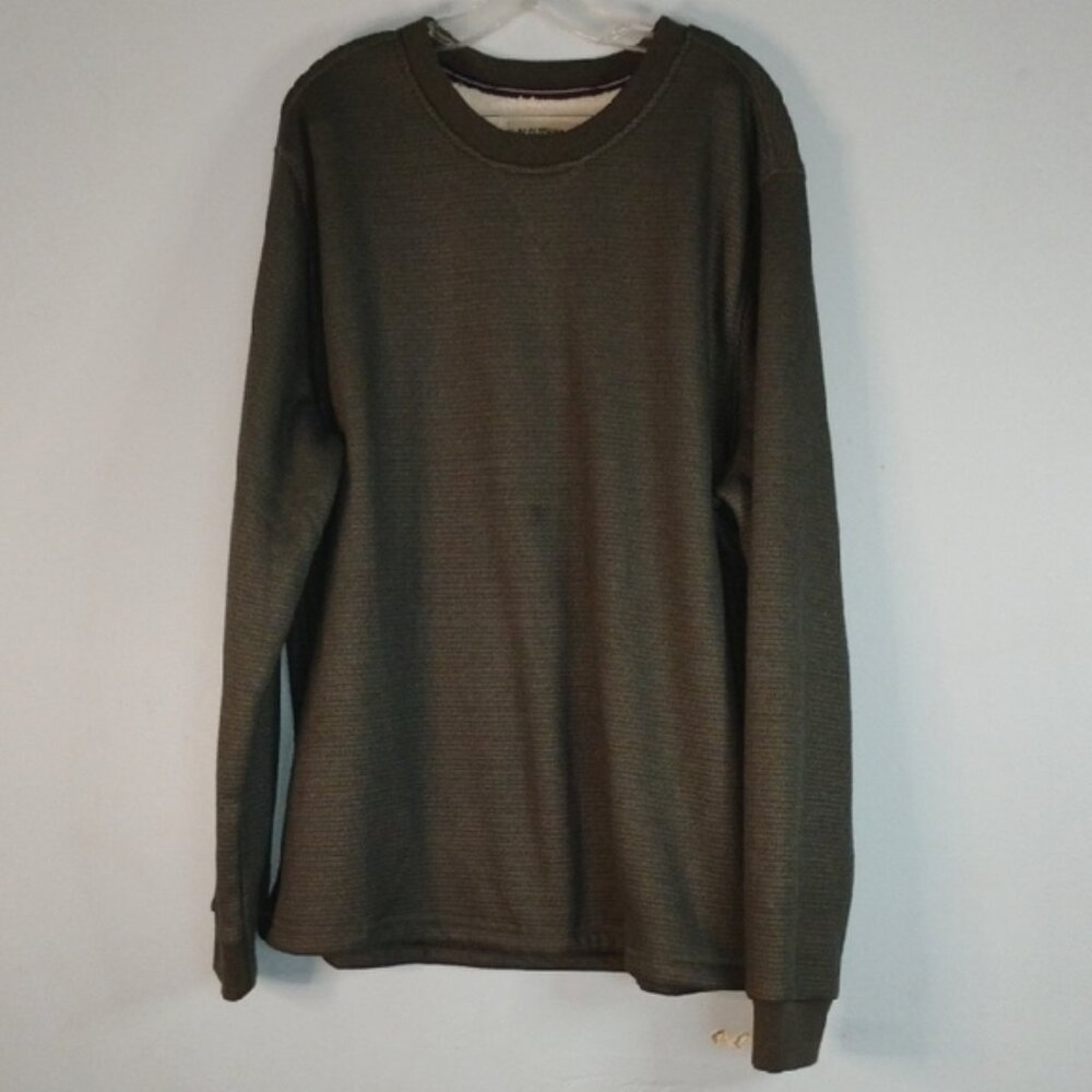 B.C Clothing Heritage Olive Green Long Sleeve Teddy Lined Sweater Size XXL- Coz